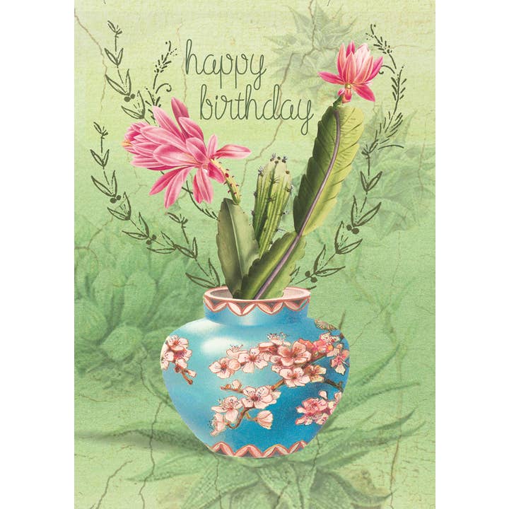 Birthday Cactus Greeting Card for wholesale by Potluck Press