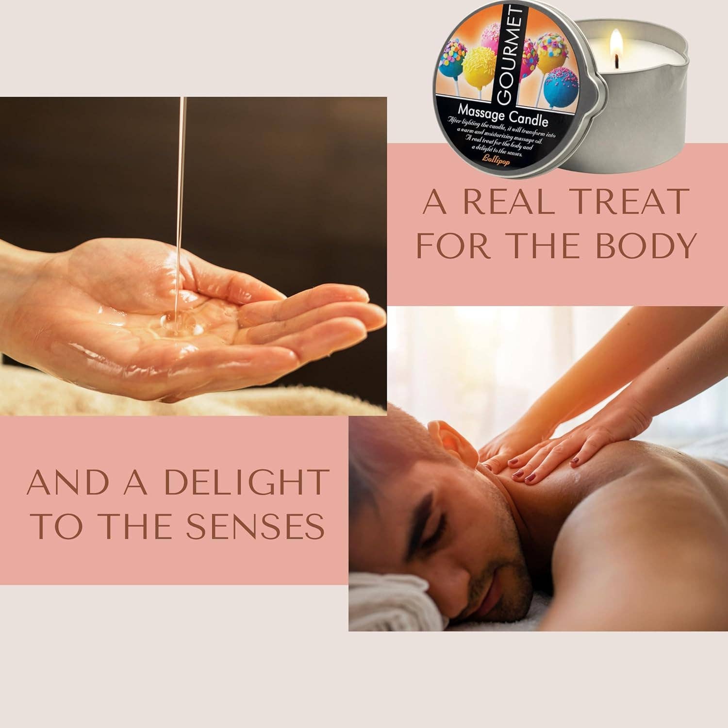 BOUTIQUE BRANDS - Vendita all'ingrosso Olio/gel per massaggi - Candela da Massaggio - Profumo di Lollipop5