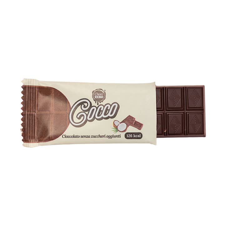 Chokolade uden tilsat sukker kokos Italymade for engroshandel hos Choco Zero