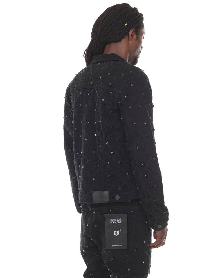 Stylo - Wholesale Button Down Shirt - Men's - Black Rhinestone Jacket5