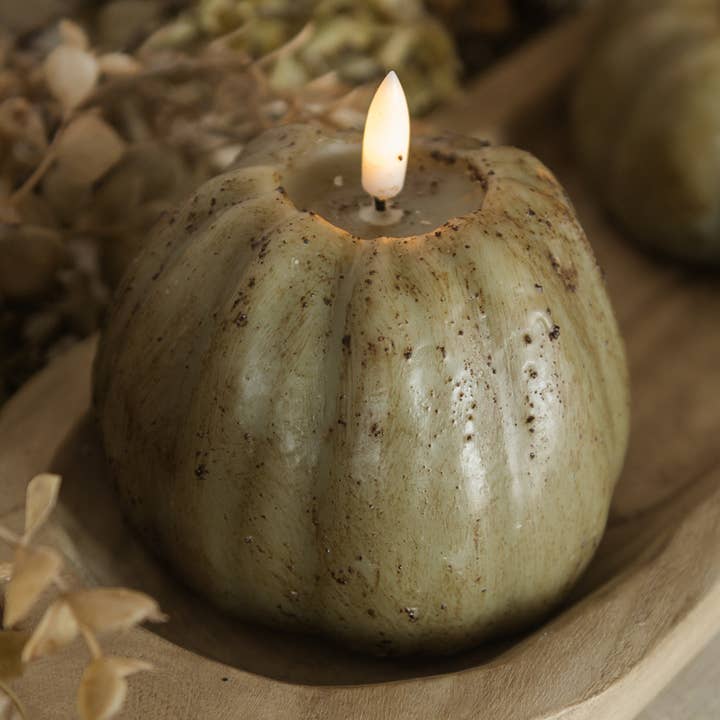 VELA DE CALABAZA ALTA CON LLAMA 3D VERDE DE 4" para venta al por mayor de Ragon House