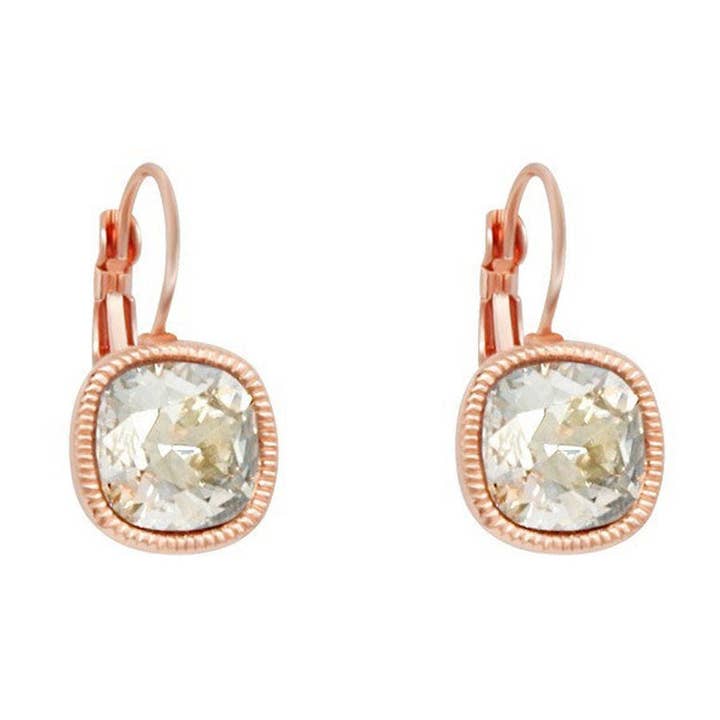 Bonita Bella Cushion Cut Taupe/Beige Elements CZ Rose Gold G for wholesale by TiaraBleu