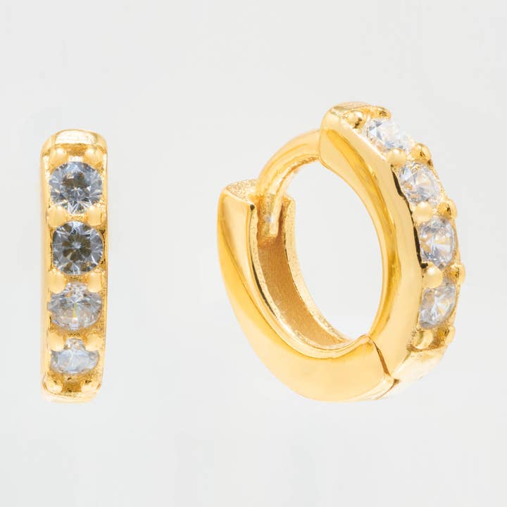 Grace guldpläterade 925 sterling silver Huggie örhängen för wholesale av Heilo Jewelry