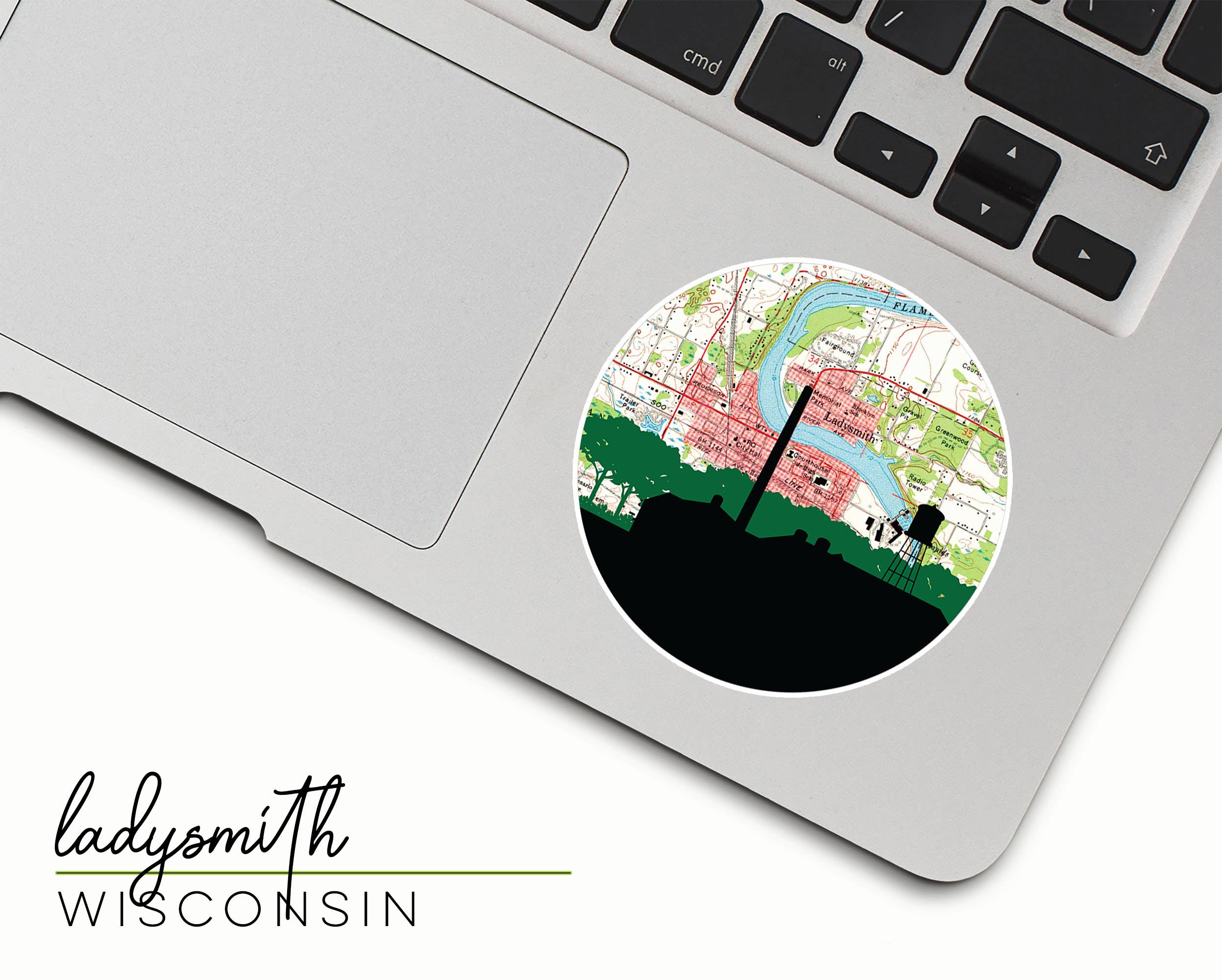 Paperfinch Design – wholesale Klistermärke – Wisconsin stadssilhuett klistermärke | Flera städer9