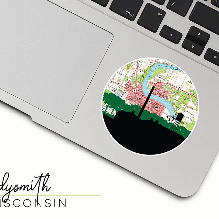 Paperfinch Design – wholesale Klistermärke – Wisconsin stadssilhuett klistermärke | Flera städer9