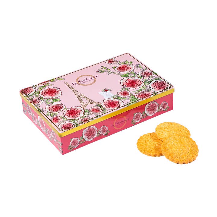 Mürbeteigkekse Metalldose „Un matin à Paris“ 150 g für den Großhandel von LA SABLESIENNE