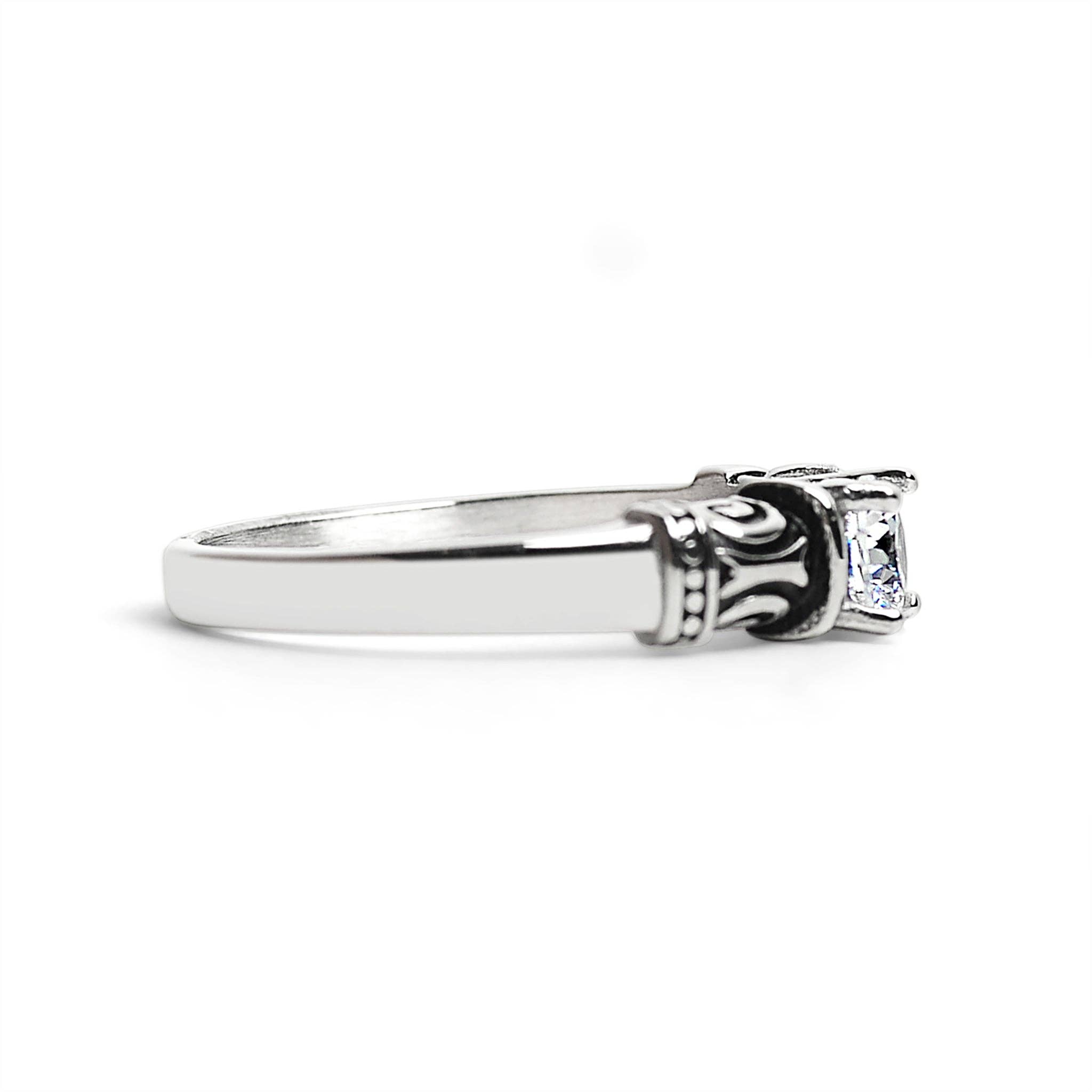 WJW - Wholesale Multi-Stone Ring - CZ Center With Decorative Accents Stainless Steel Ring2