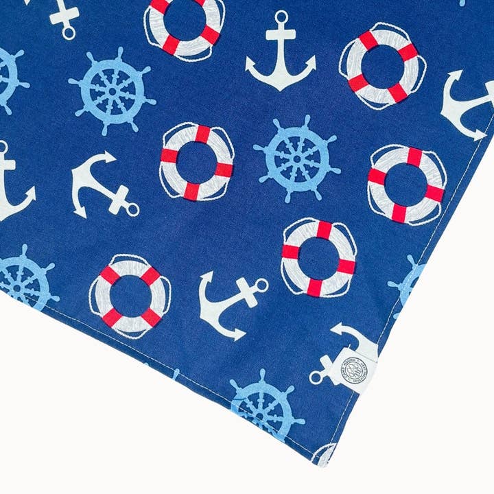 Blue Captain Dog Bandana | Sailing Nautical Navy Boat Pet Scarf for wholesale on Faire
