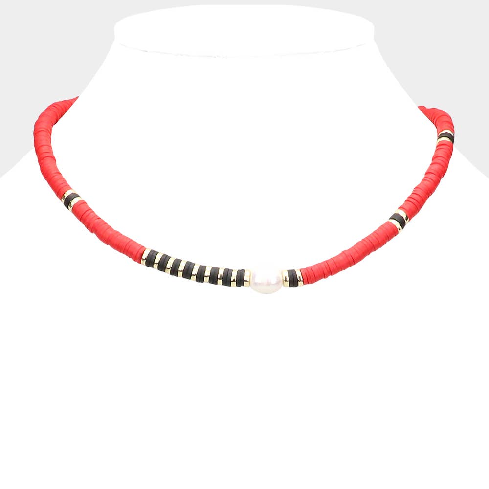 Sensibling Corp. - Wholesale Beaded/Pearl Necklace - Freshwater Pearl Accented Heishi Beaded Necklace4