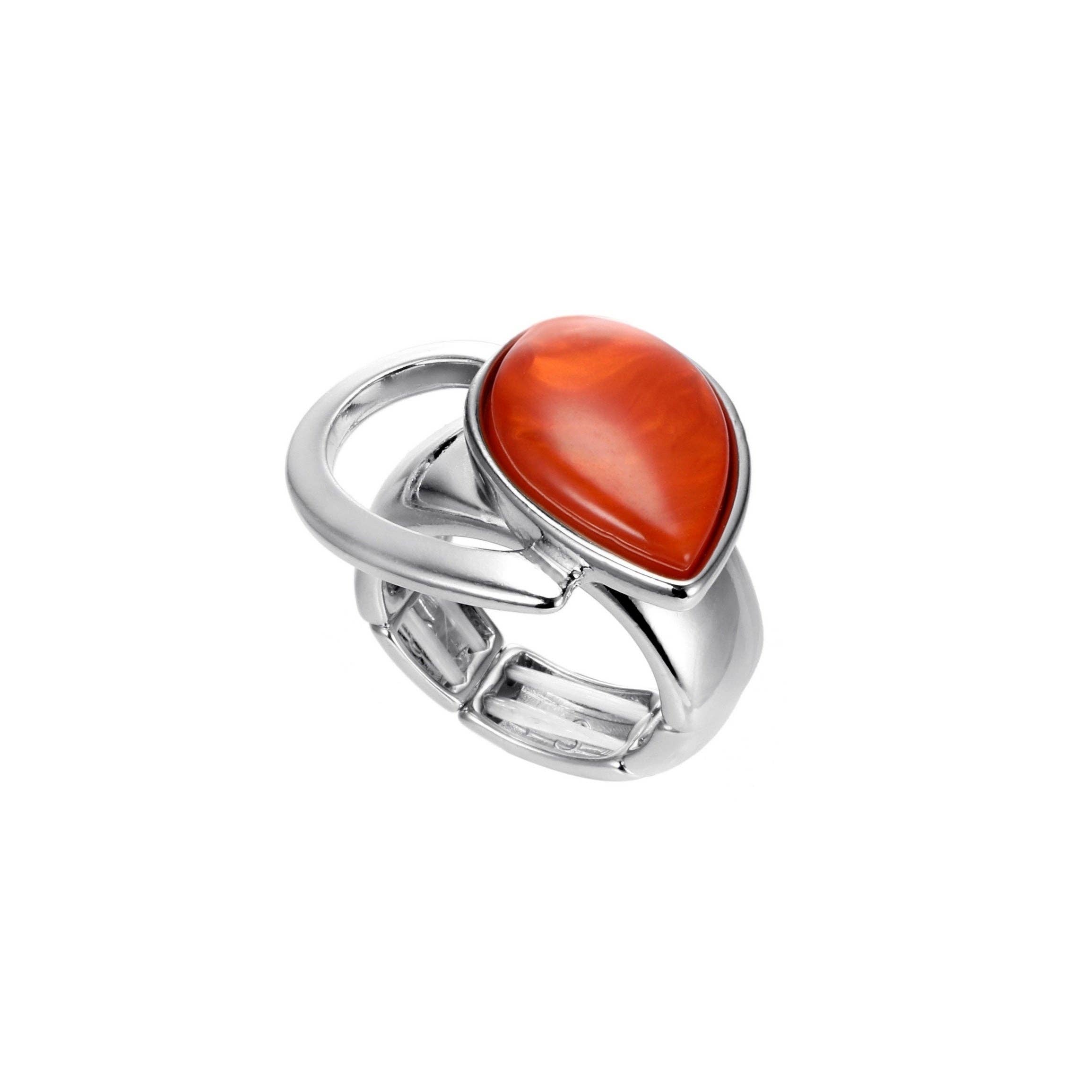 BELLE MISS – Anel de cocktail/declaração por atacado – Anel elástico Baptista de latão com resina1