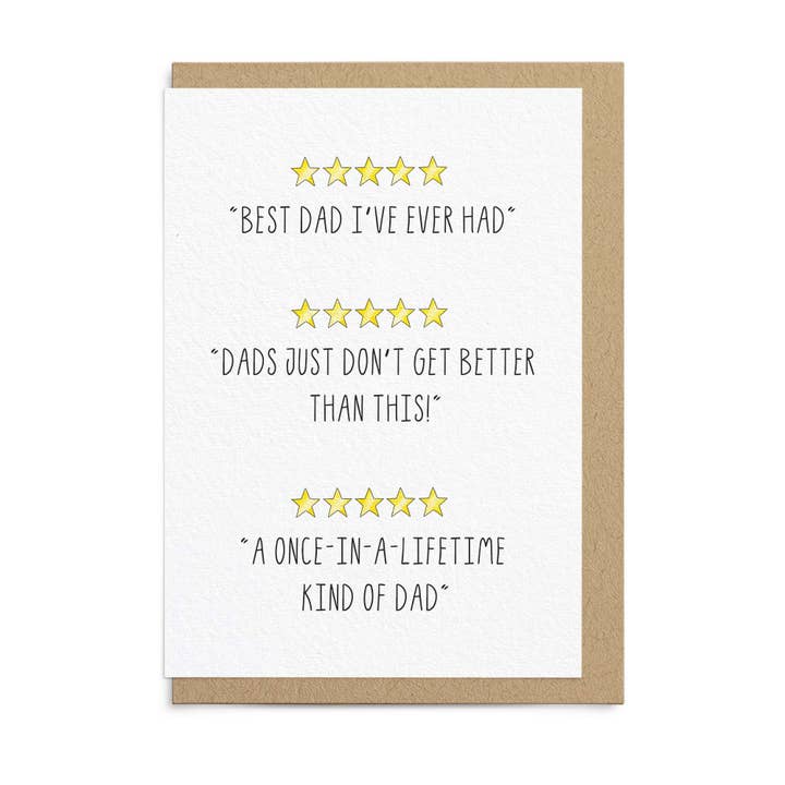 Roligt farsdagskort för pappa - 5-stjärnig recension för wholesale av Sketchy Print Co
