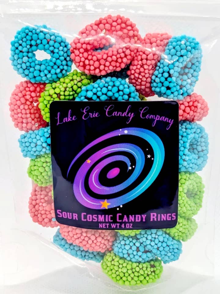 Sour Cosmic Candy Rings for wholesale by Lake Erie Candy Company