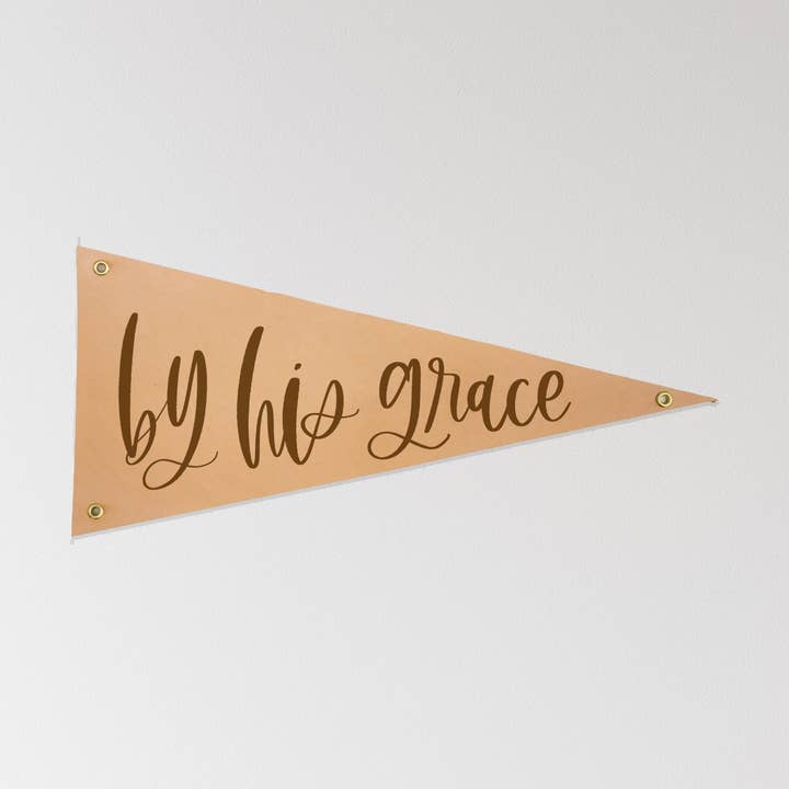 Custom Leather Pennant Banner for wholesale by Crew + Co