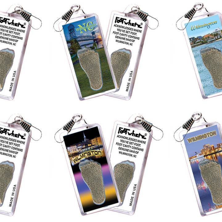 Wilmington, NC FootWhere® Souvenir Zipper-Pull. 72 pieces/6 assorted styles. for wholesale by FootWhere- USA Group, Inc.