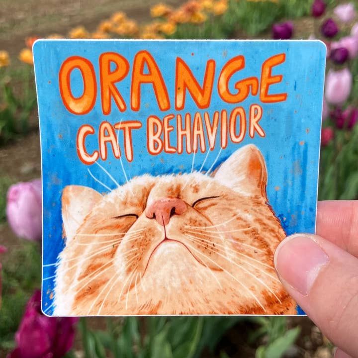 Comportamento del Gatto Arancione, Adesivo in Vinile Premium per la vendita all'ingrosso da parte di Art Fimbel