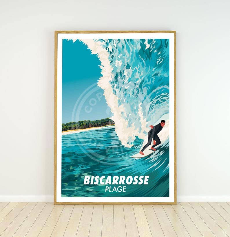 Printymania - Wholesale Poster - BISCARROSSE PLAGE POSTER - 30 X 40 CM1