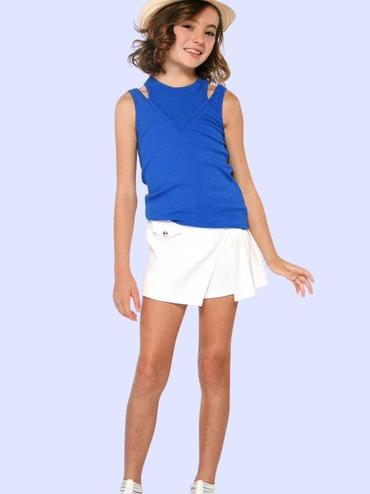 GERIPPTES TANKTOP MIT AUSSCHNITT für den Großhandel von Hannah Banana , Baby Sara