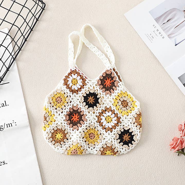 Funkyrel® Atzbranding Limited - Wholesale Tote Bag - Women's - Bohemian Handmade Crochet Bag - Exquisite Handcrafted Handba