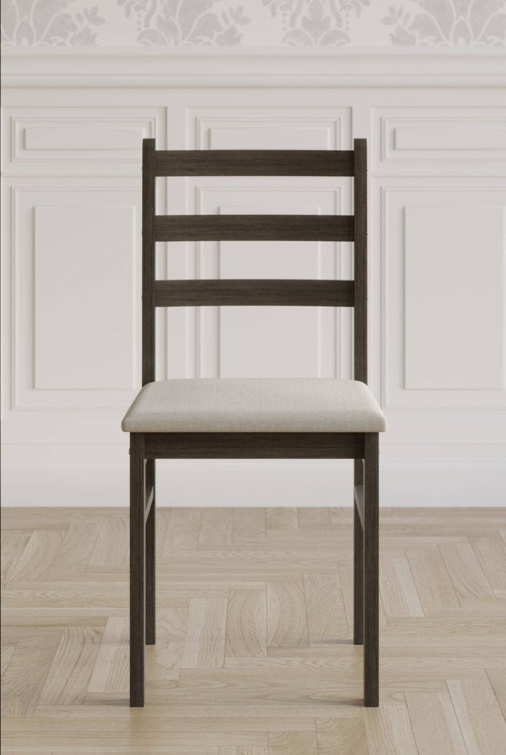 Home Design - Wholesale Chair - 5-Piece Milford Starter Modern Indoor Dining Set, Taupe, Rounded-edge table, Ladder-back chairs, Padded seats, Small-space friendly, Elegant design5