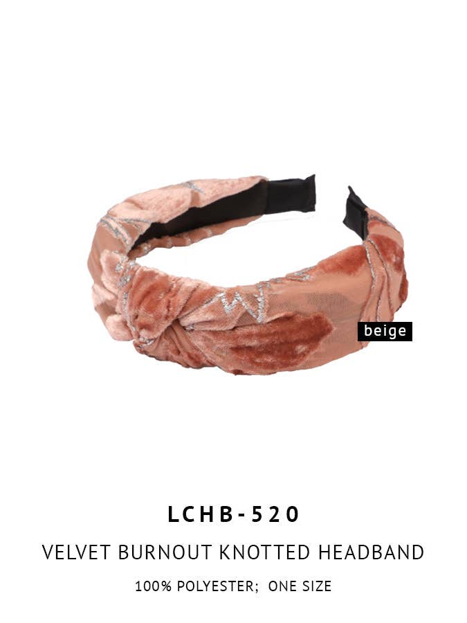 Velvet Burnout Knotted Headband for wholesale by Do Everything In Love®