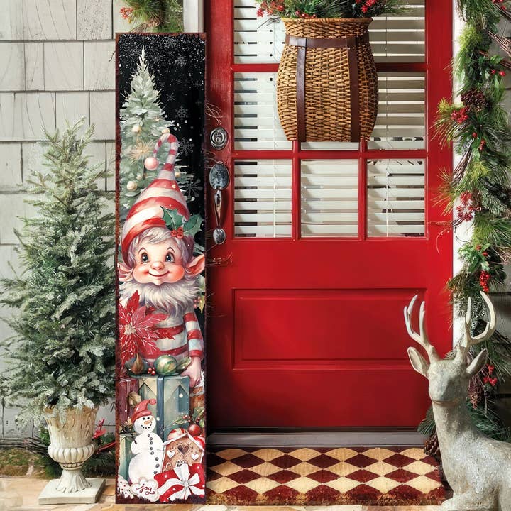 TX USA Corporation - Wholesale Christmas decoration - Festive Elf Legs Vertical Porch Sign | Outdoor Indoor Christmas Welcome Decor6