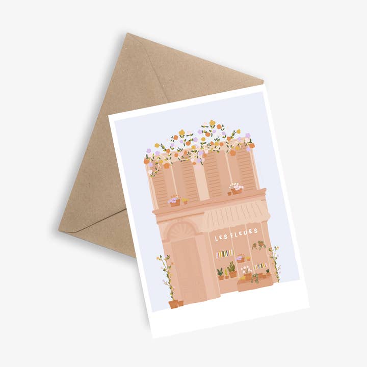 Carte et Affiche simple - Marchand de Fleurs pour la vente par LE PAPIER GRAPHIQUE