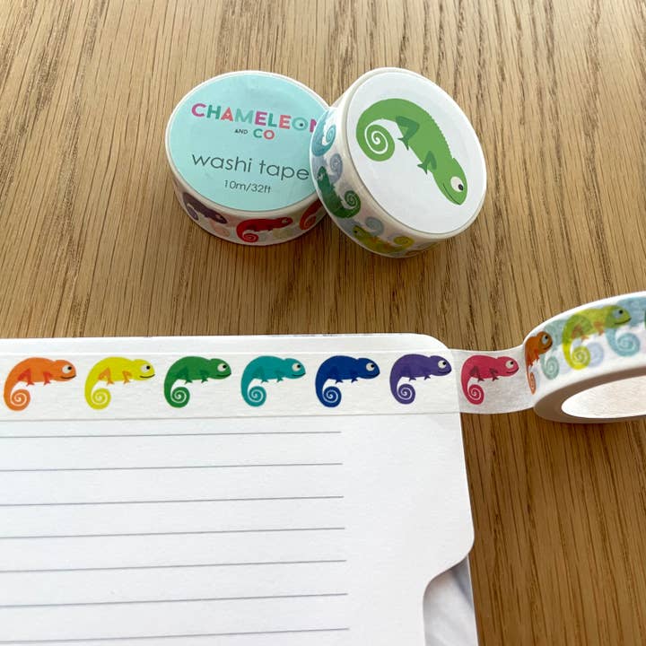 Rainbow Chameleon Washi Tape for wholesale by Chameleon & Co