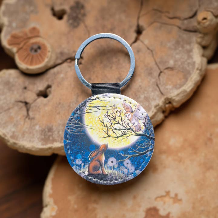 By Jo Crafts – wholesale Keychain – Unisex – 25/187-KR - Moonlight Animal Faux Leather Keyring8