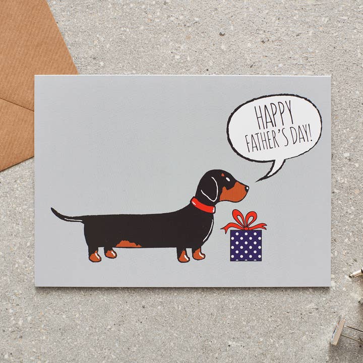 Tarjeta del Día del Padre - Dachshund para venta al por mayor de Sweet William Designs