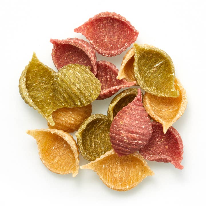 Organic Vegetable Shell Pasta, Tri-Color, Vegan (22 lbs) for wholesale by Tootsi Impex