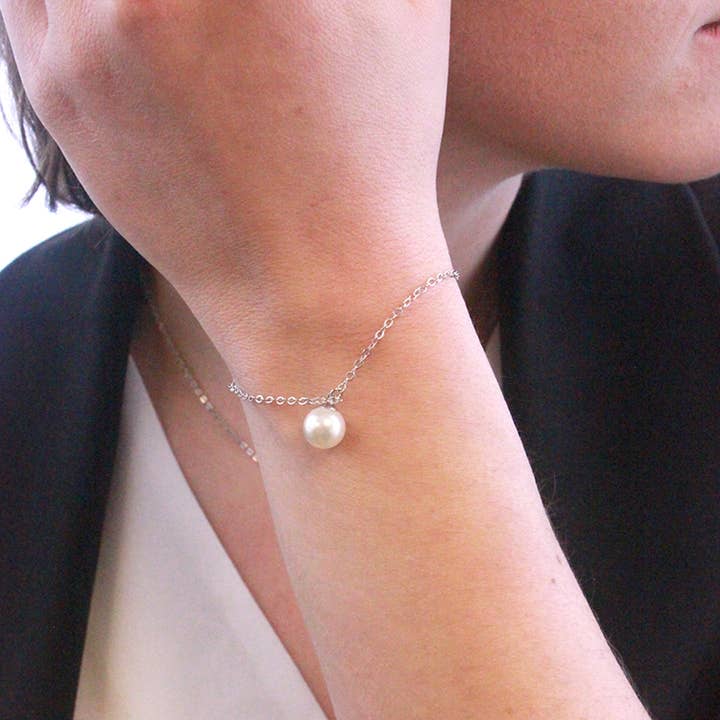 CARALI / MYC Paris - Wholesale Charm/Dangle Bracelet - Crystal Pearl Bracelet - Silver and Crystal1