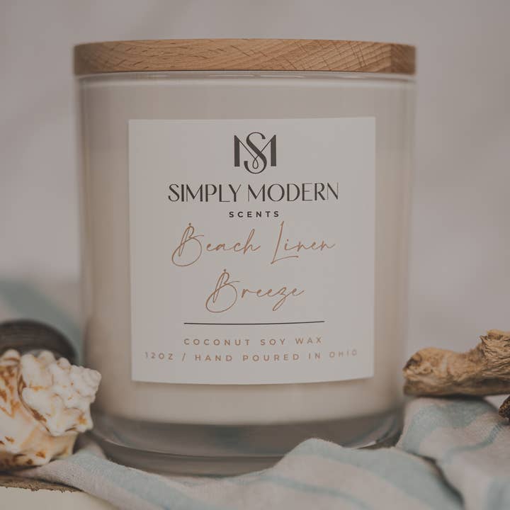 Brisa de Lino de Playa | Blanco | Vela de Cera de Coco y Soja para venta al por mayor de Simply Modern Scents