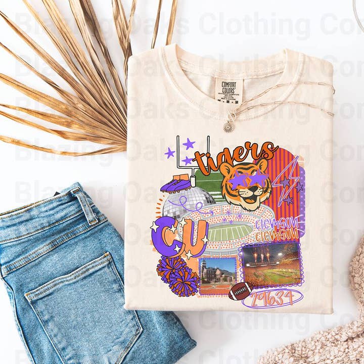 Blazing Oaks Clothing Company - Wholesale T-Shirt (Graphic) - Women's - Clemson Collage Short Sleeve Shirt0