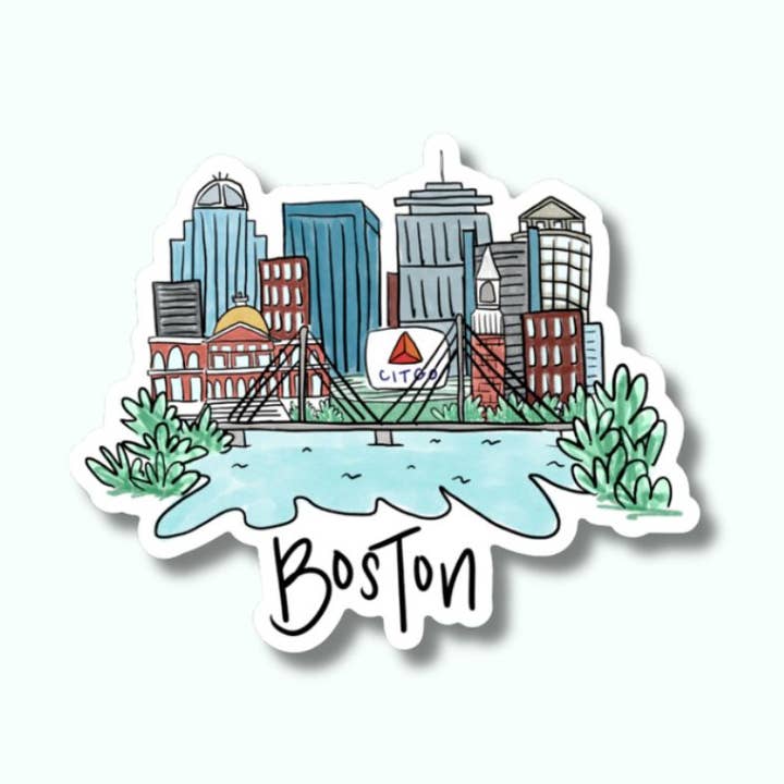 Anna Whitham Co. - Wholesale Sticker - Boston Skyline Sticker | Decorative Sticker | Fun |