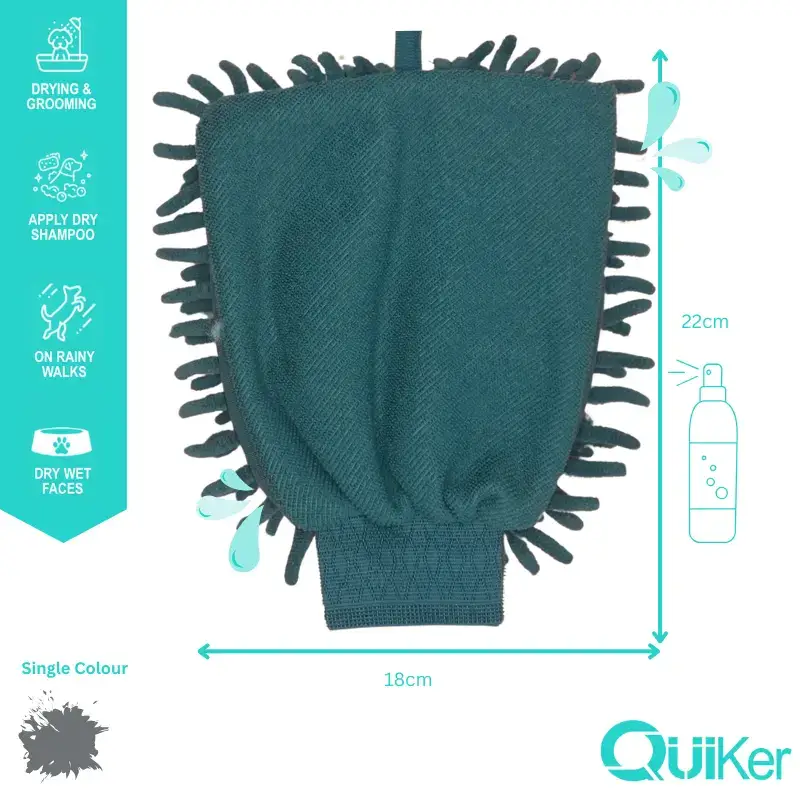 Quiker Pet Products – wholesale Pet grooming aid – Dog – QuikDry Multi-Purpose Noodle Mitt -Dry Groom - 72 Pack1