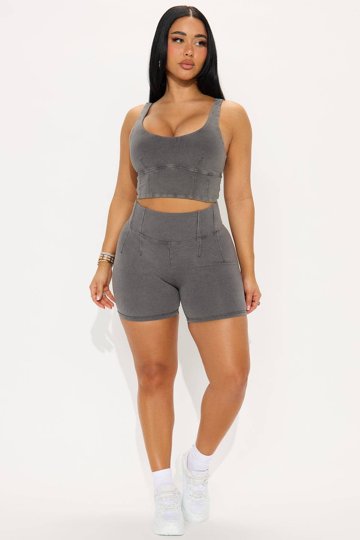 5besties inc – wholesale Activewear set – Women′s – Prewashed Jersey Tank Top and Biker Shorts Set2