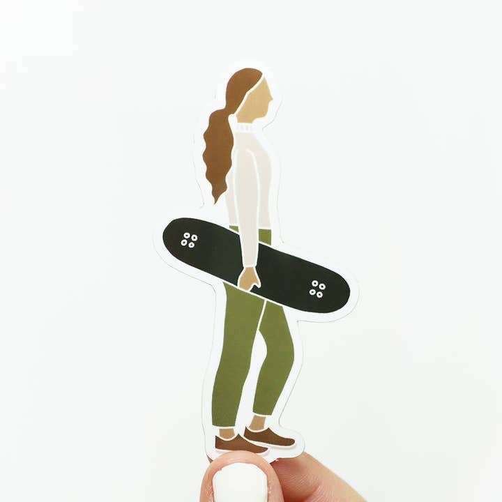 Skater flicka stående vinyl klistermärke för wholesale av Union Made