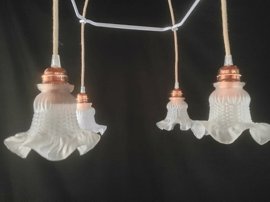 Le Siècle des Lumières - Vendita all'ingrosso Lampadario/lampada a sospensione - Lampada a sospensione Tulipano in vetro con 4 punti luce12