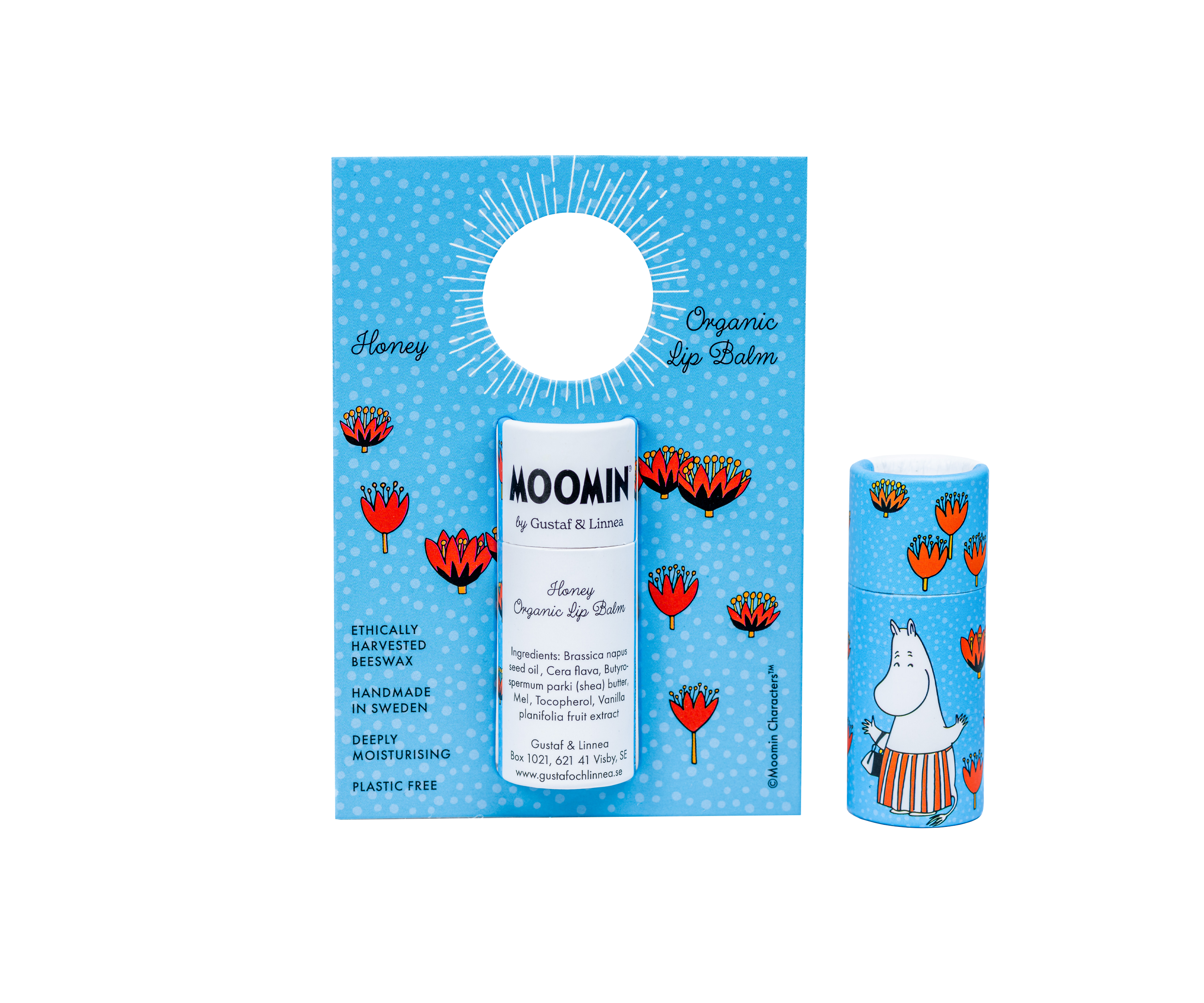 Gustaf och Linnea – wholesale Läppbalsam – Moomin by G&L - Lip balm av bivax med honung3