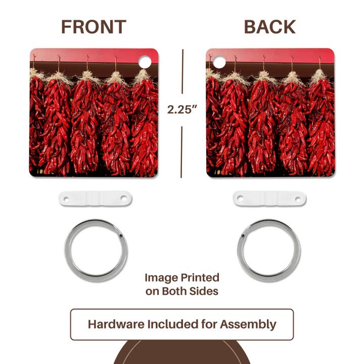 3dRose - Wholesale Keychain - Unisex - 3dRose, Image of Chili peppers drying in the sun, Velarde, New Mexico, USA., Key Chain4