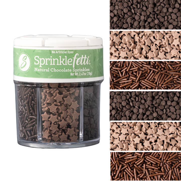 Chocolate Sprinkle Jar - 6 Cell - 2.75 ounces for wholesale by Sweets Indeed