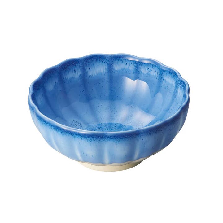 Chrysanthemum-Shaped Small Bowl – Ruri Blue for wholesale by Amanogawa