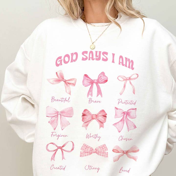 Camisola Graphic GOD SAYS I AM Oversize por atacado de A. BLUSH CO