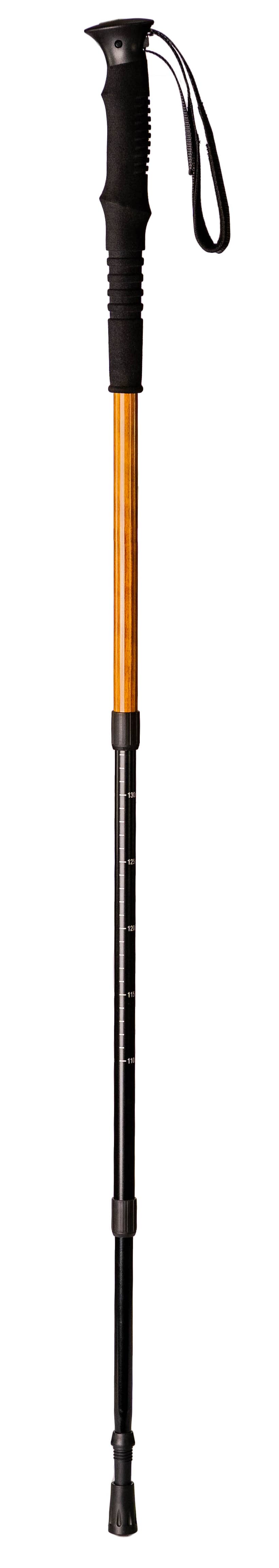 Segorbina BASTONES - Wholesale Sporting Accessories - 56-135cm extendable aluminium trekking pole with WOOD finish1