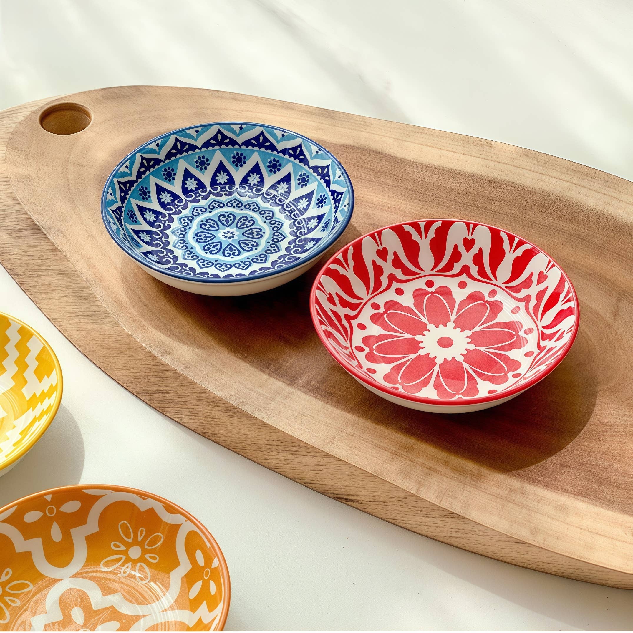 Otterware - Vente Bols à condiments/sauces - Plat à sauce en céramique peint à la main bohème17