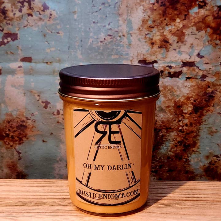 Oh My Darlin' 8 oz Candle for wholesale by Rustic Enigma