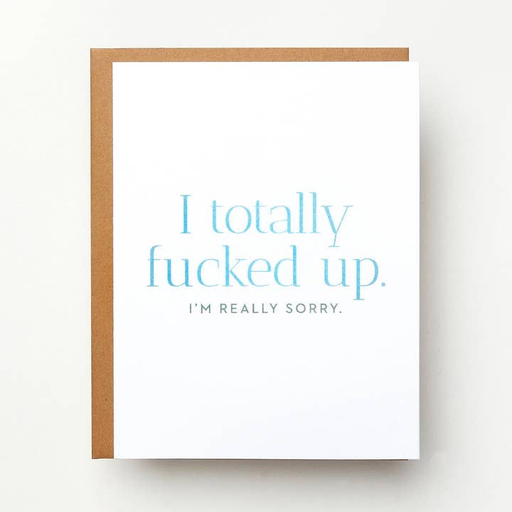 Carte « J'ai complètement foutu, je suis vraiment désolée » pour la vente par Red Headed Stepchild Paper Co.