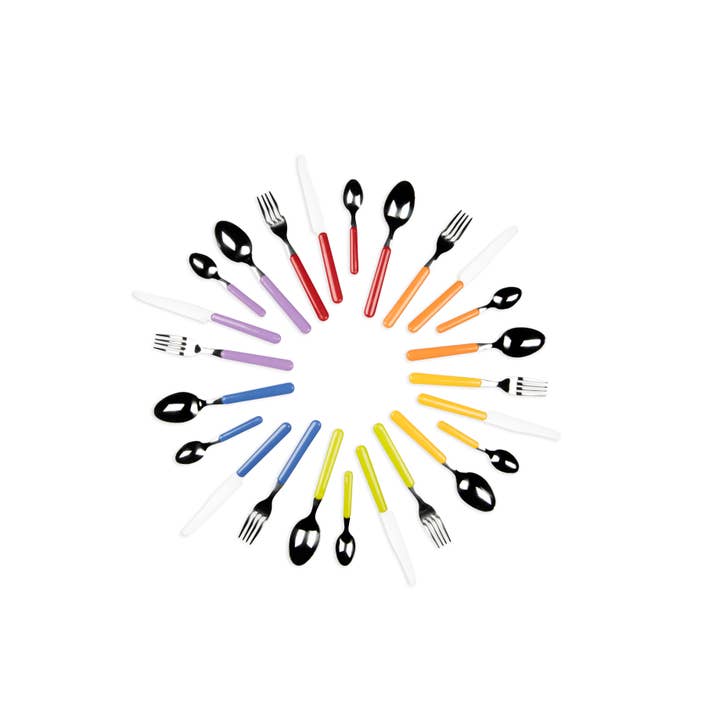multicolour Set of 24 Fashion Multi Cutlery for wholesale on Faire1