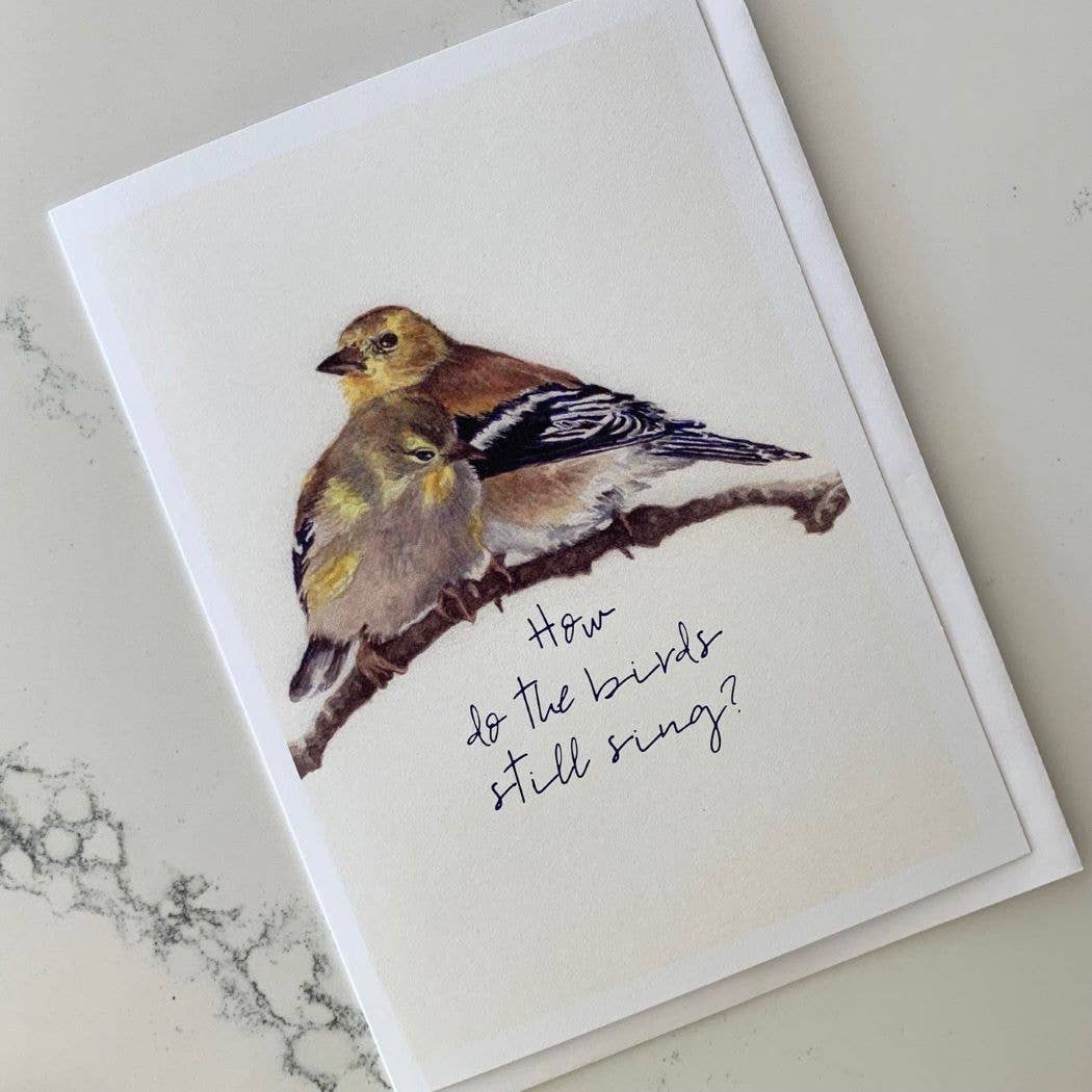 Karen Ritz Cards - Wholesale Sympathy Card - Winter Goldfinch Sympathy Notecard2