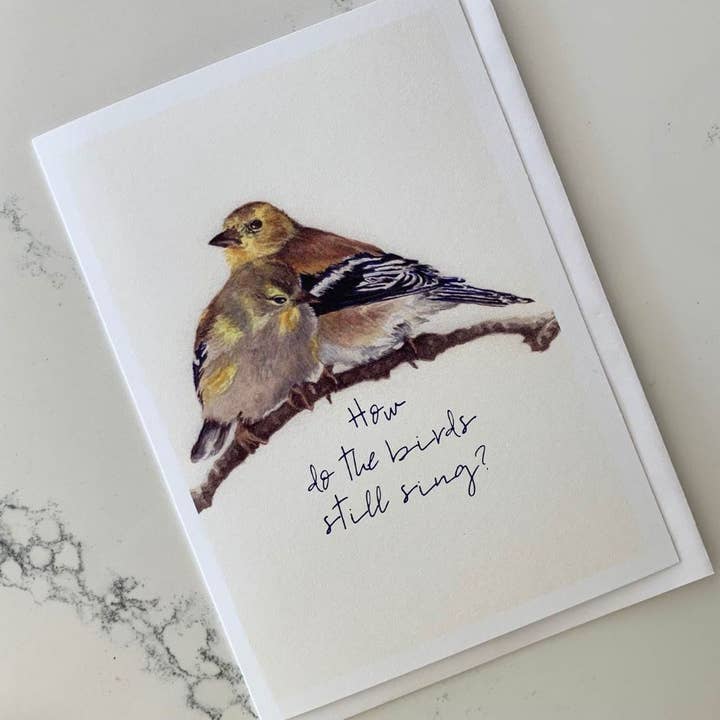 Karen Ritz Cards - Wholesale Rouwkaart - Winter Goldfinch Sympathy Notitiekaart2